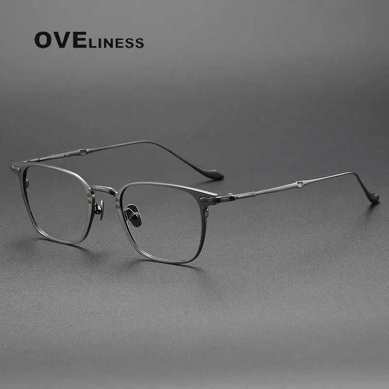 Unisex Square Full Rim Titanium Prescription Glasses 323135 — view 6 | Rx Spectacle