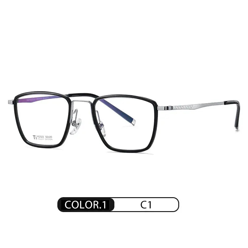 Women's Square Full Rim Titanium Prescription Glasses 232300 — view 6 | Rx Spectacle
