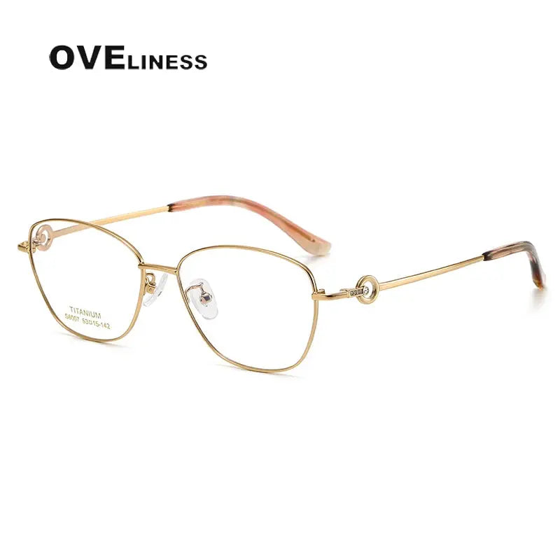 Women's Cat Eye Full Rim Titanium Prescription Glasses 196007 — view 2 | Rx Spectacle
