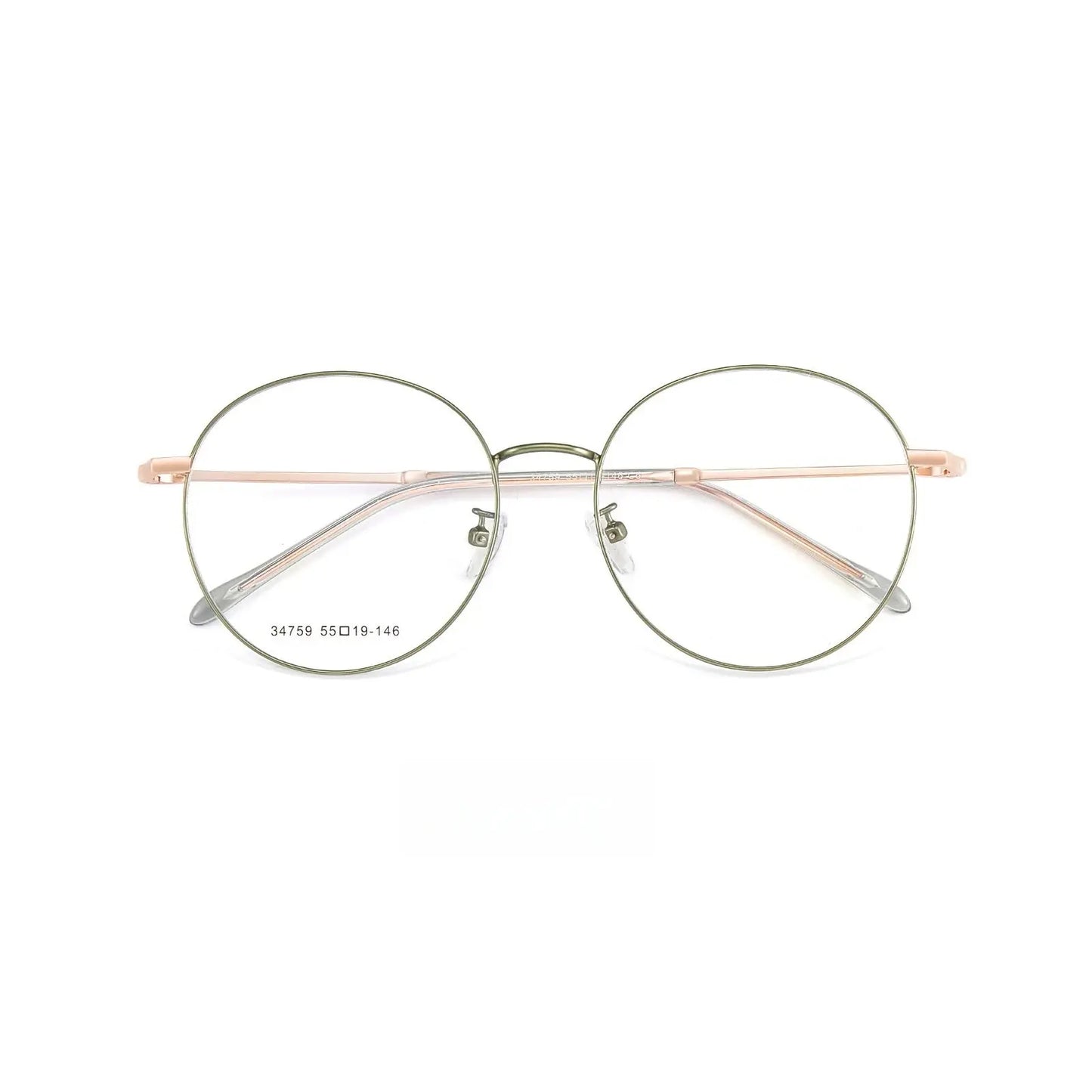 Unisex Round Full Rim Alloy Oversized Prescription Glasses 34759 — view 8 | Rx Spectacle