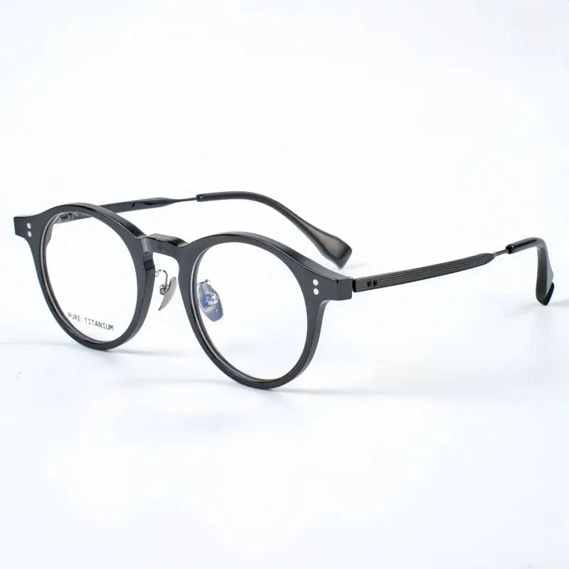 Unisex Round Full Rim Titanium Prescription Glasses 22033 — view 4 | Rx Spectacle