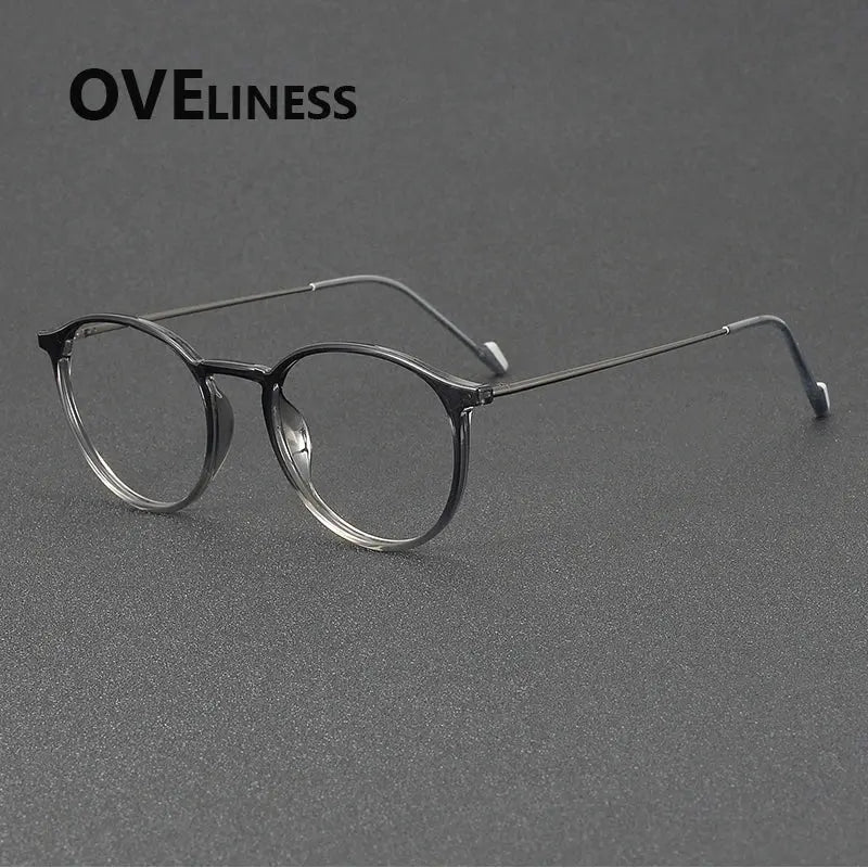 Women's Round Full Rim Titanium Prescription Glasses 72347 — view 3 | Rx Spectacle