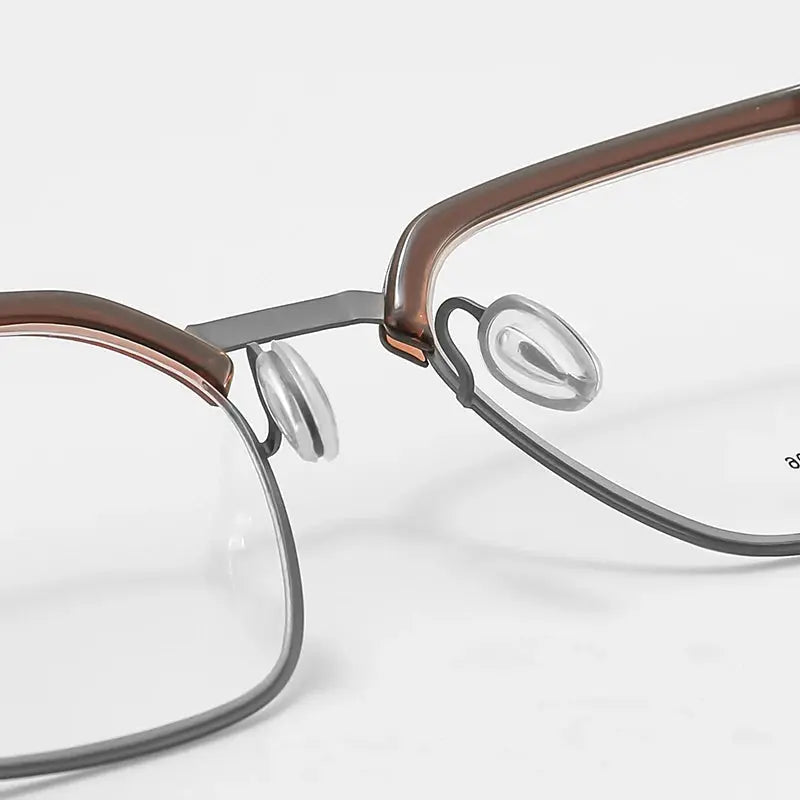 Unisex Browline Full Rim Titanium Prescription Glasses 2606 — view 6 | Rx Spectacle