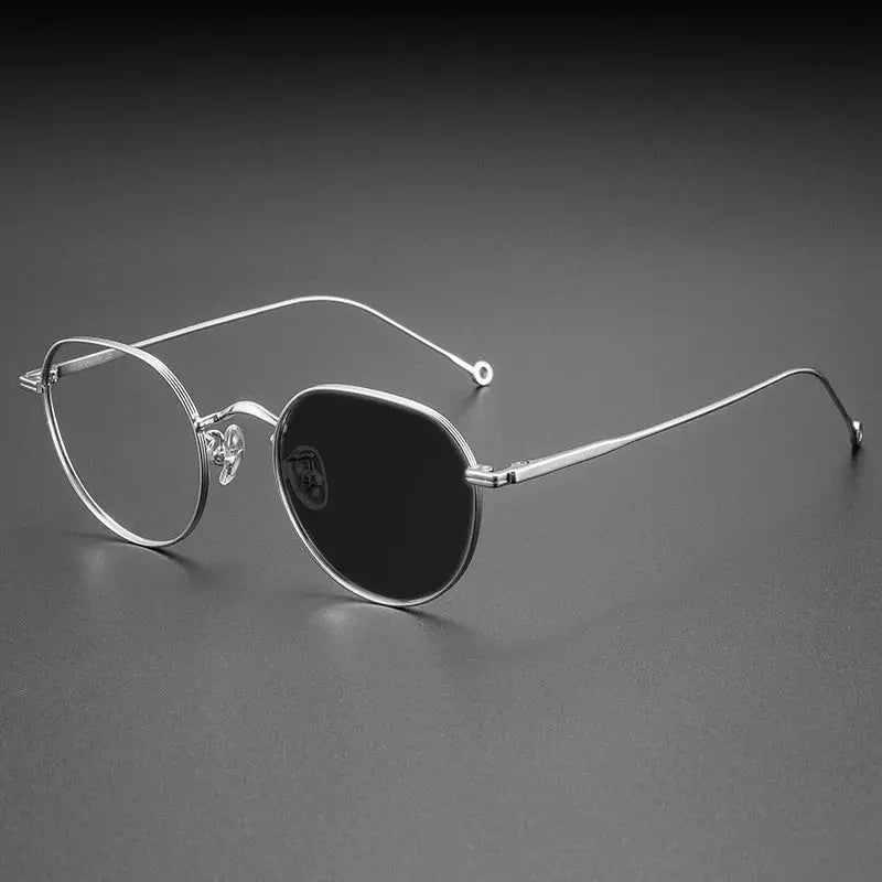 Women's Round Full Rim Titanium Flat Top Reading Glasses 513125 — view 4 | Rx Spectacle