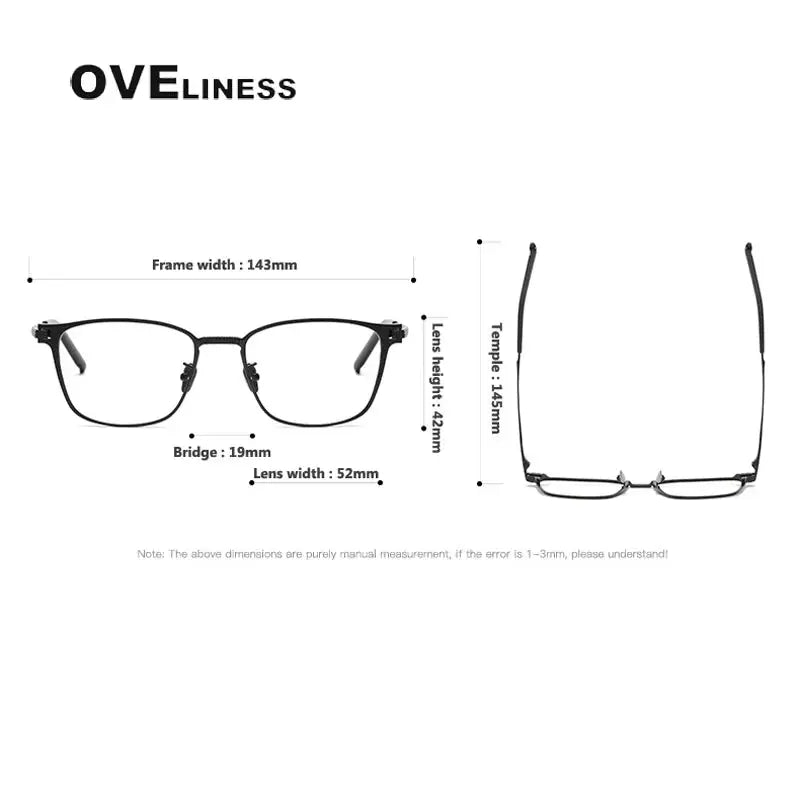 Unisex Square Full Rim Titanium Prescription Glasses 39027 — view 2 | Rx Spectacle