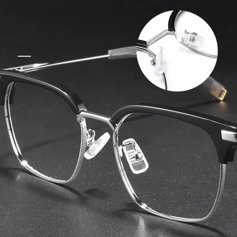 Men's Square Full Rim Titanium Prescription Glasses Y107 — view 3 | Rx Spectacle