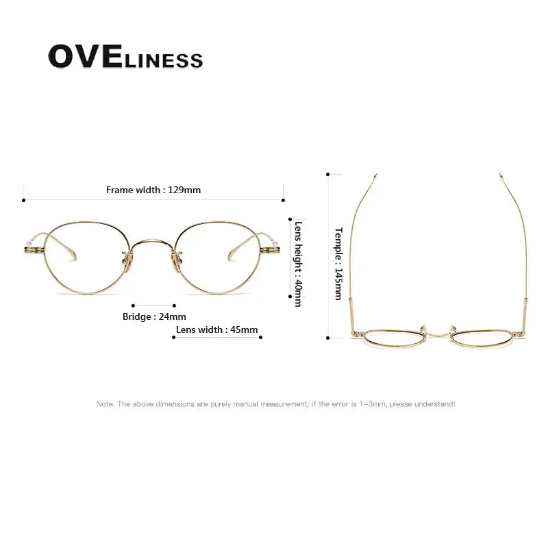Unisex Oval Full Rim Titanium Prescription Glasses M002 — view 5 | Rx Spectacle