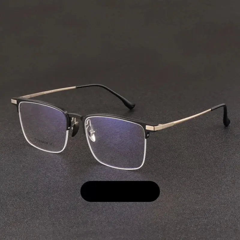 Unisex Square Full Rim Titanium Prescription Glasses 20261 — view 5 | Rx Spectacle