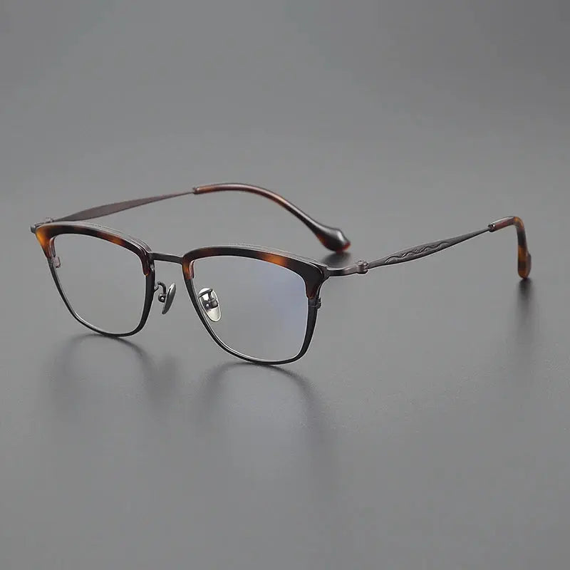 Unisex Square Full Rim Titanium Oversized Prescription Glasses 6069 — view 5 | Rx Spectacle