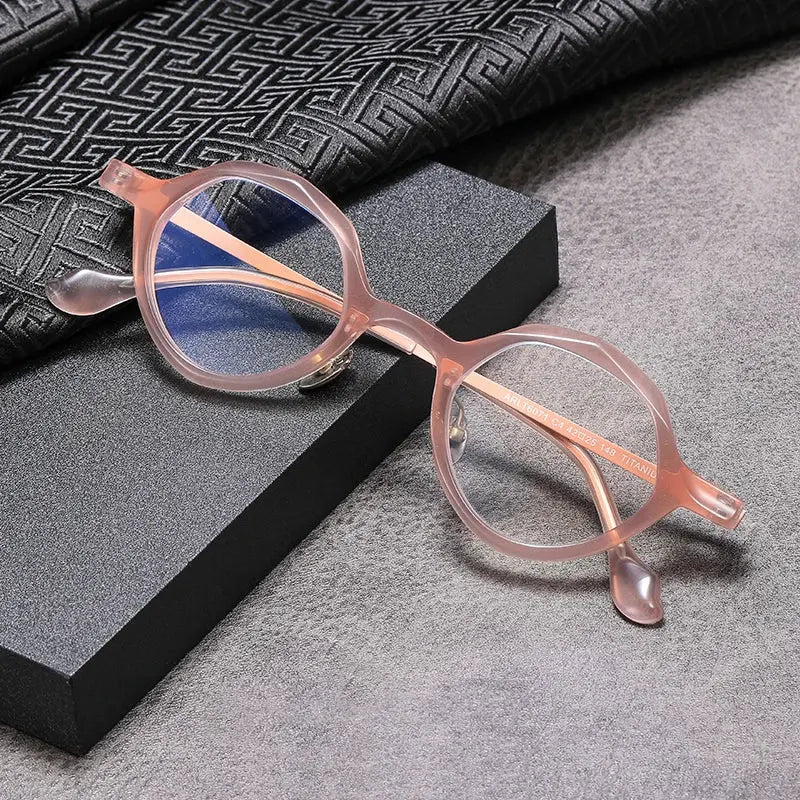 Unisex Round Full Rim Titanium Prescription Glasses 326071 — view 5 | Rx Spectacle