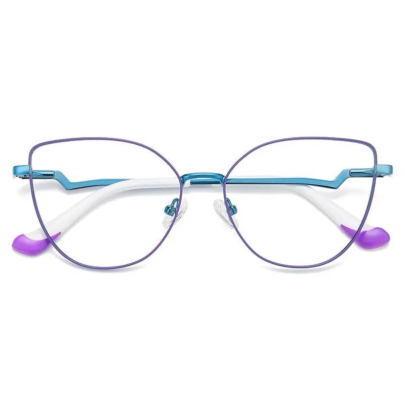 Women's Cat Eye Full Rim Alloy Prescription Glasses 3043 — view 10 | Rx Spectacle