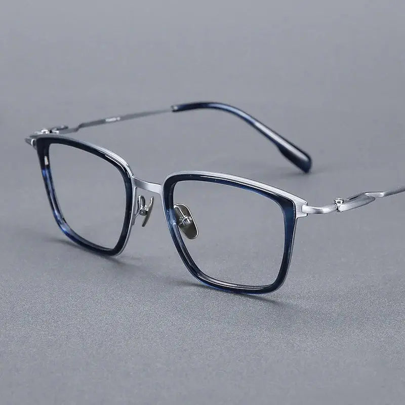Men's Square Full Rim Titanium Prescription Glasses 005500 — view 4 | Rx Spectacle