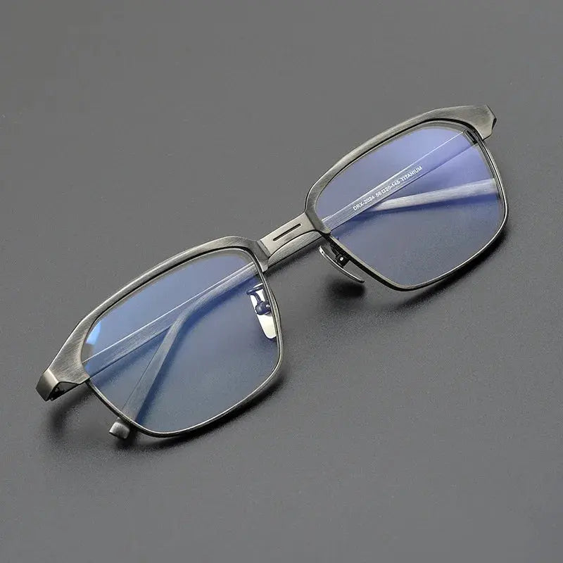 Unisex Square Full Rim Titanium Oversized Prescription Glasses 392024 — view 1 | Rx Spectacle