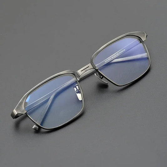 Unisex Square Full Rim Titanium Oversized Prescription Glasses 392024 — view 1 | Rx Spectacle