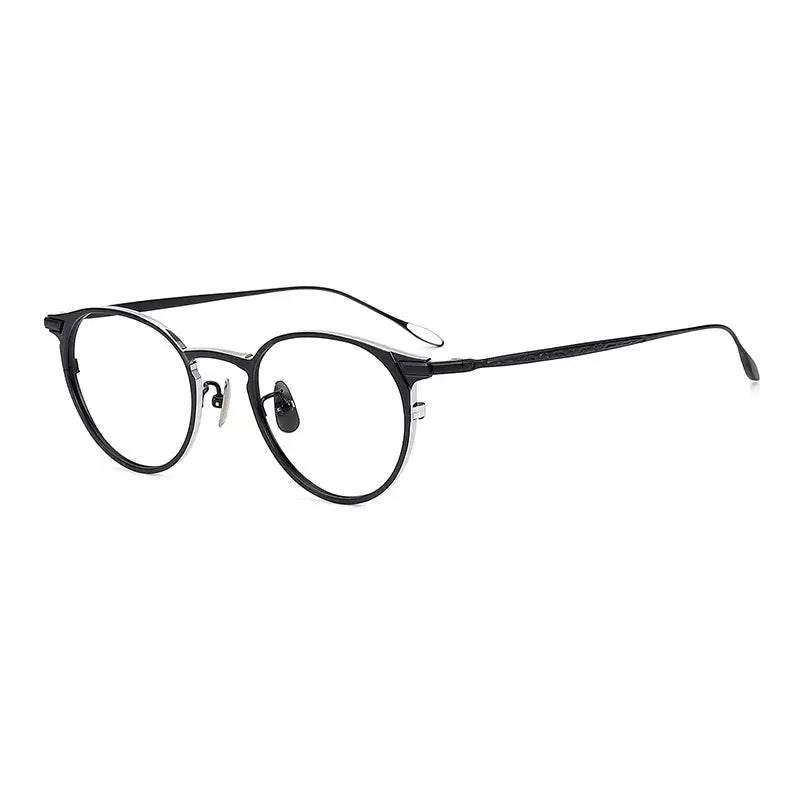 Unisex Oval Full Rim Titanium Prescription Glasses 63061 — view 4 | Rx Spectacle