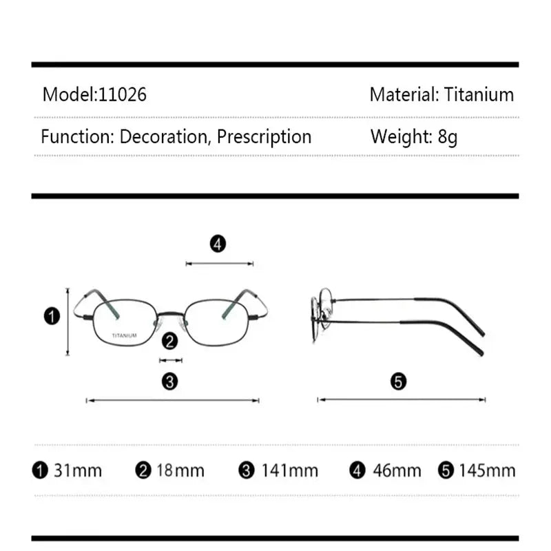 Unisex Oval Full Rim Titanium Prescription Glasses 11026 — view 2 | Rx Spectacle