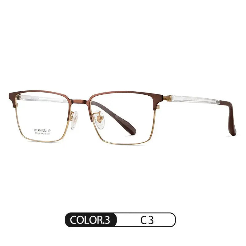 Unisex Square Full Rim Titanium Prescription Glasses 51105 — view 3 | Rx Spectacle