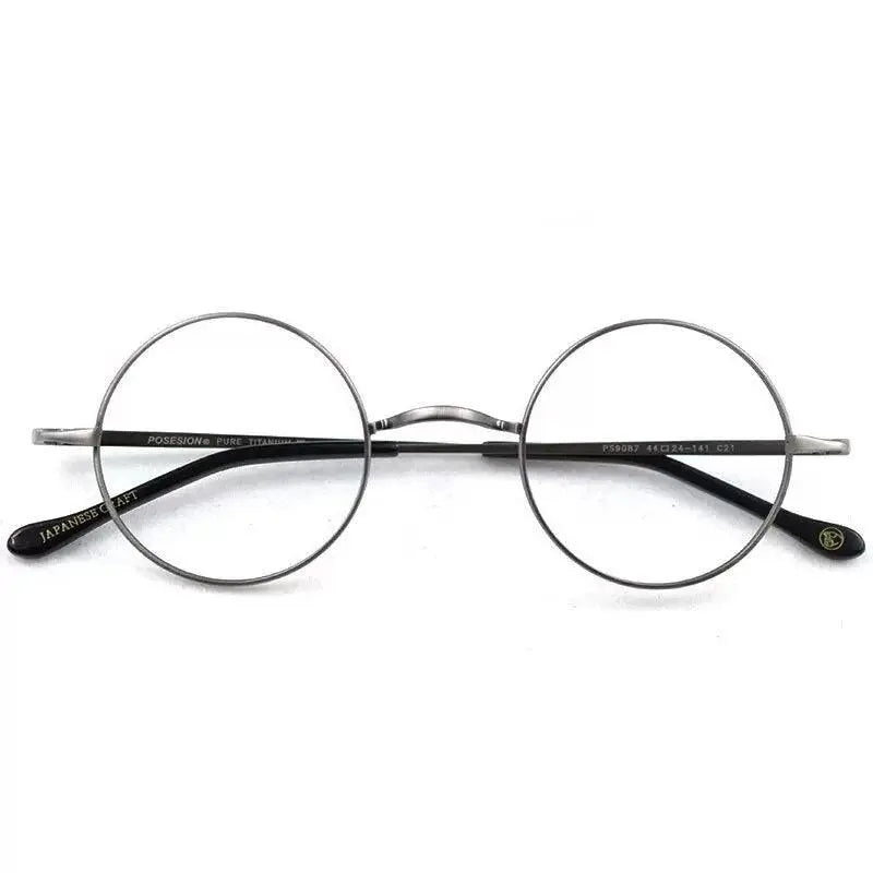 Unisex Round Full Rim Titanium Prescription Glasses — view 6 | Rx Spectacle