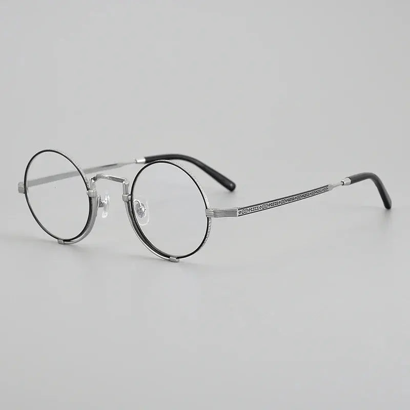 Unisex Round Full Rim Titanium Prescription Glasses 395919 — view 6 | Rx Spectacle