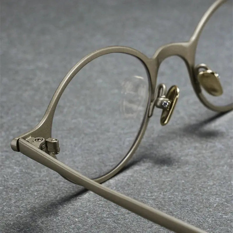 Unisex Oval Full Rim Titanium Prescription Glasses 1039 — view 7 | Rx Spectacle