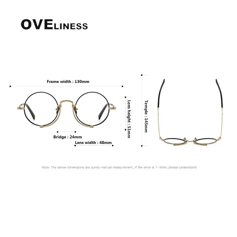 Women's Round Full Rim Titanium Prescription Glasses 10139 — view 2 | Rx Spectacle