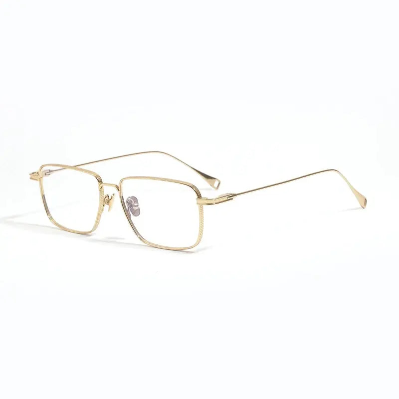 Unisex Square Full Rim Titanium Prescription Glasses 49014 — view 4 | Rx Spectacle