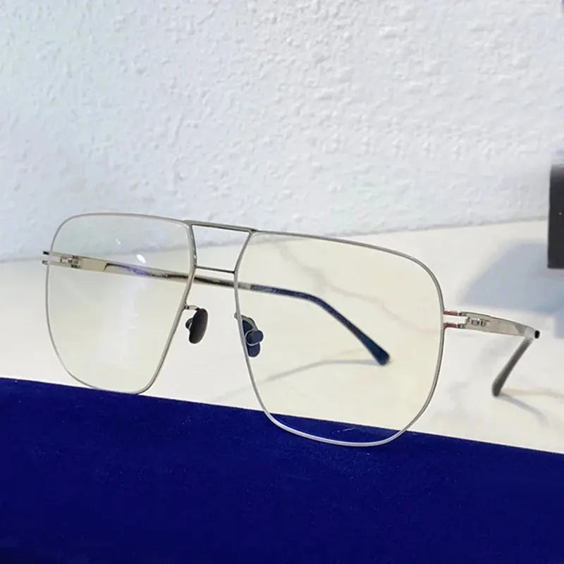 Women's Square Full Rim Stainless Steel Prescription Glasses 195136 — view 1 | Rx Spectacle