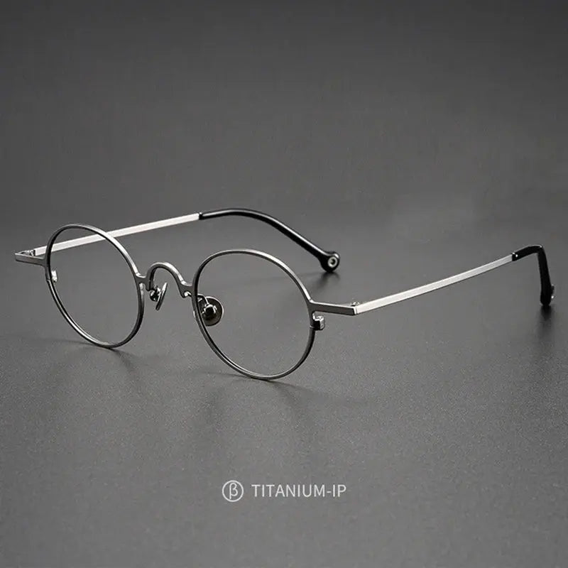 Unisex Round Full Rim Titanium Prescription Glasses K2480 — view 1 | Rx Spectacle
