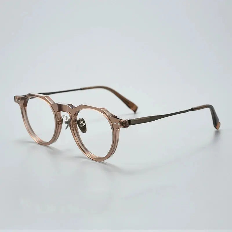 Women's Oval Full Rim Titanium Flat Top Prescription Glasses 365731 — view 5 | Rx Spectacle