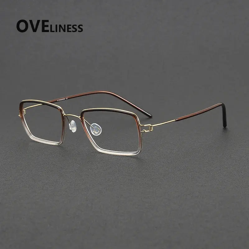 Women's Square Full Rim Titanium Prescription Glasses 381047 — view 7 | Rx Spectacle