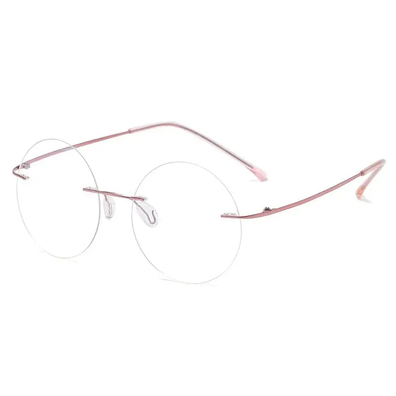 Women's Round Rimless Titanium Reading Glasses 729005 — view 6 | Rx Spectacle