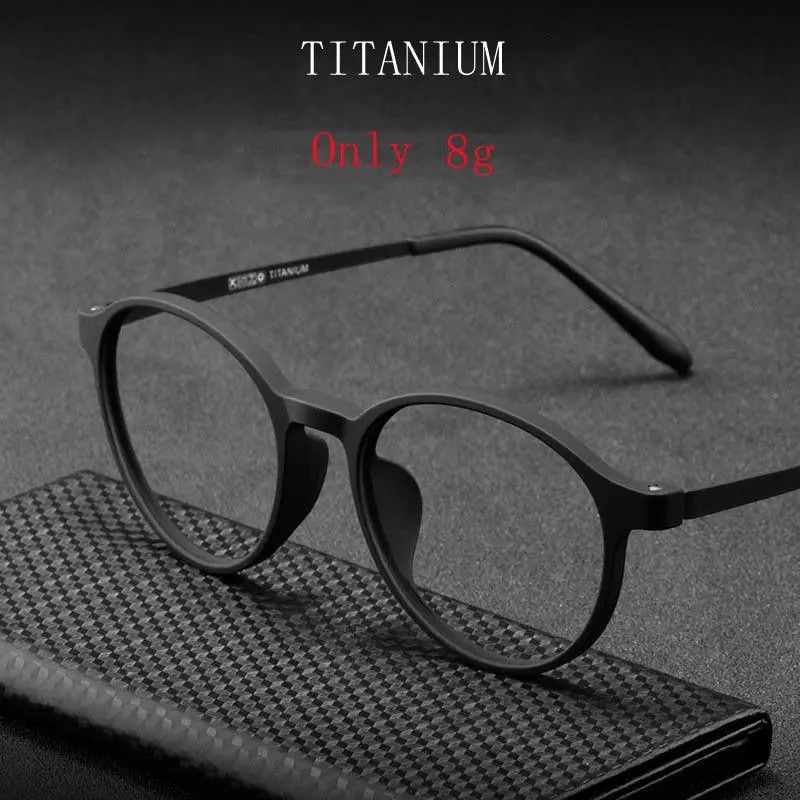 Unisex Round Full Rim Titanium Prescription Glasses Eyeglasses3050 — view 6 | Rx Spectacle