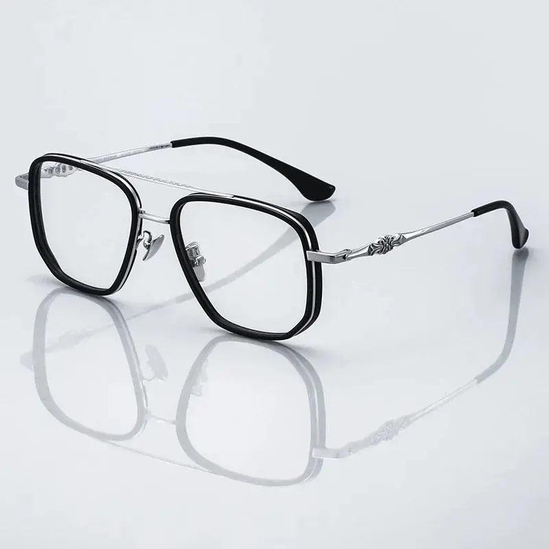 Men's Square Full Rim Titanium Prescription Glasses 985245 — view 5 | Rx Spectacle