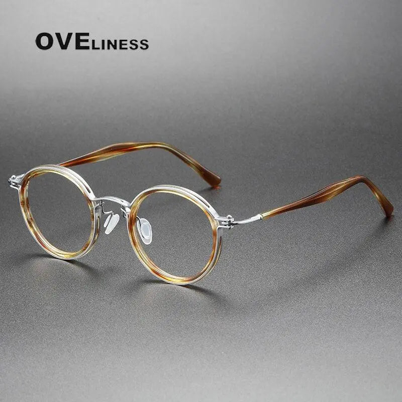 Unisex Round Full Rim Titanium Prescription Glasses 5862 — view 5 | Rx Spectacle