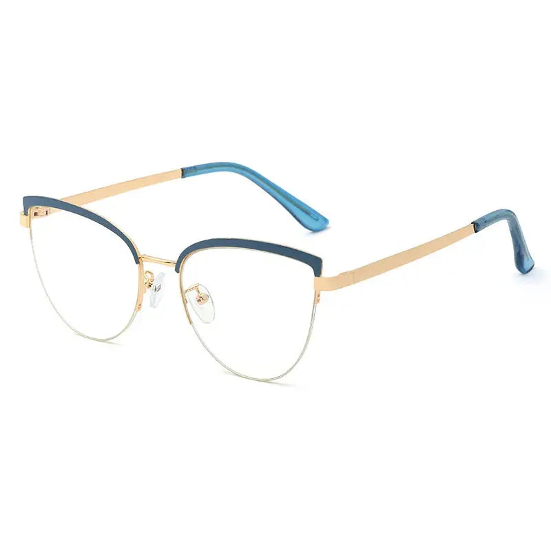 Women's Cat Eye Full Rim Alloy Prescription Glasses 95679 — view 3 | Rx Spectacle