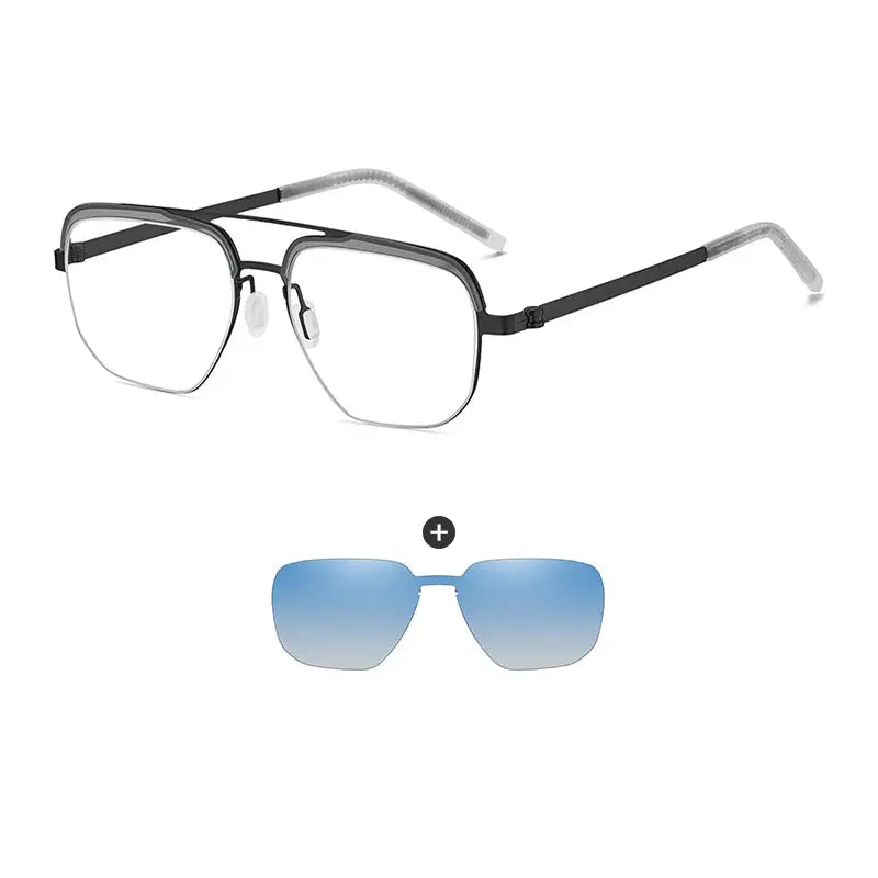 Men's Oval Full Rim Stainless Steel Prescription Glasses 790429 — view 6 | Rx Spectacle