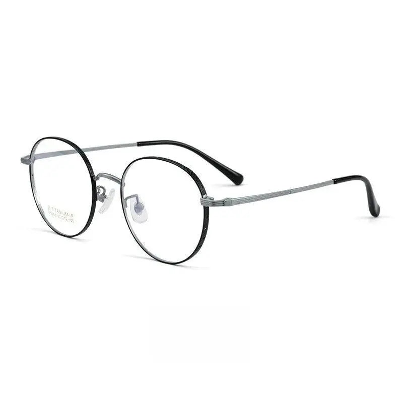 Unisex Round Full Rim Titanium Prescription Glasses 95955bt — view 9 | Rx Spectacle