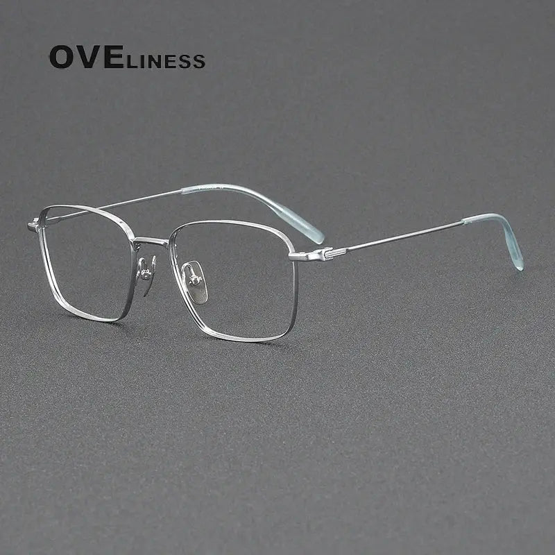 Unisex Square Full Rim Titanium Prescription Glasses 381026 — view 4 | Rx Spectacle