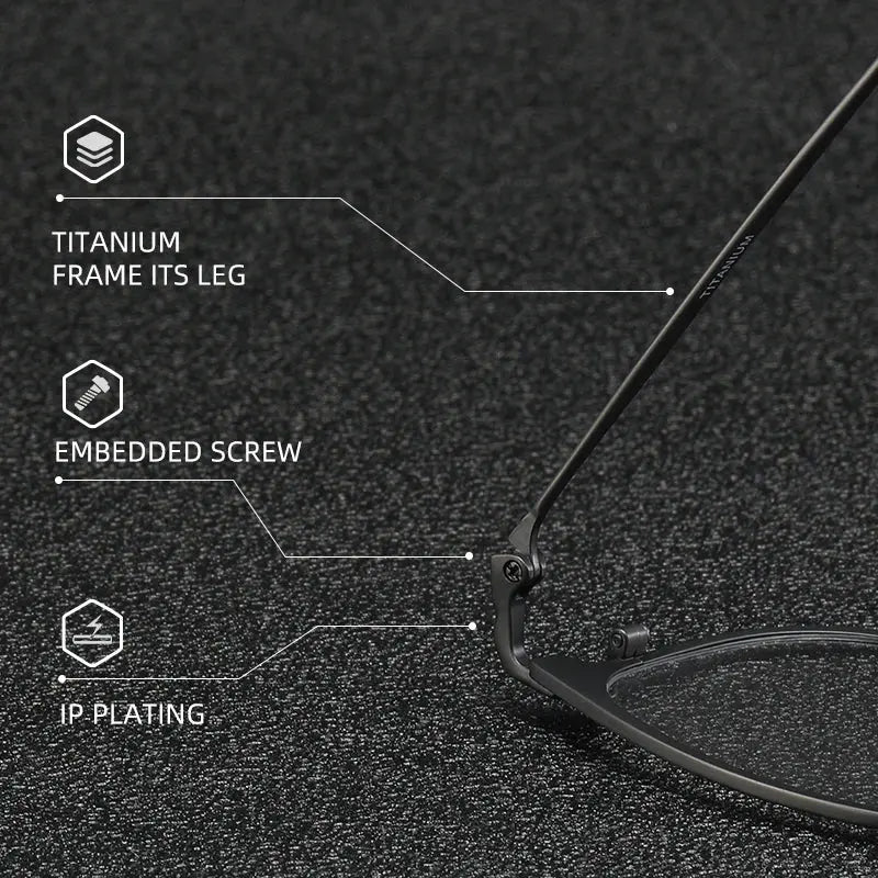 Unisex Round Full Rim Titanium Prescription Glasses J1073 — view 3 | Rx Spectacle