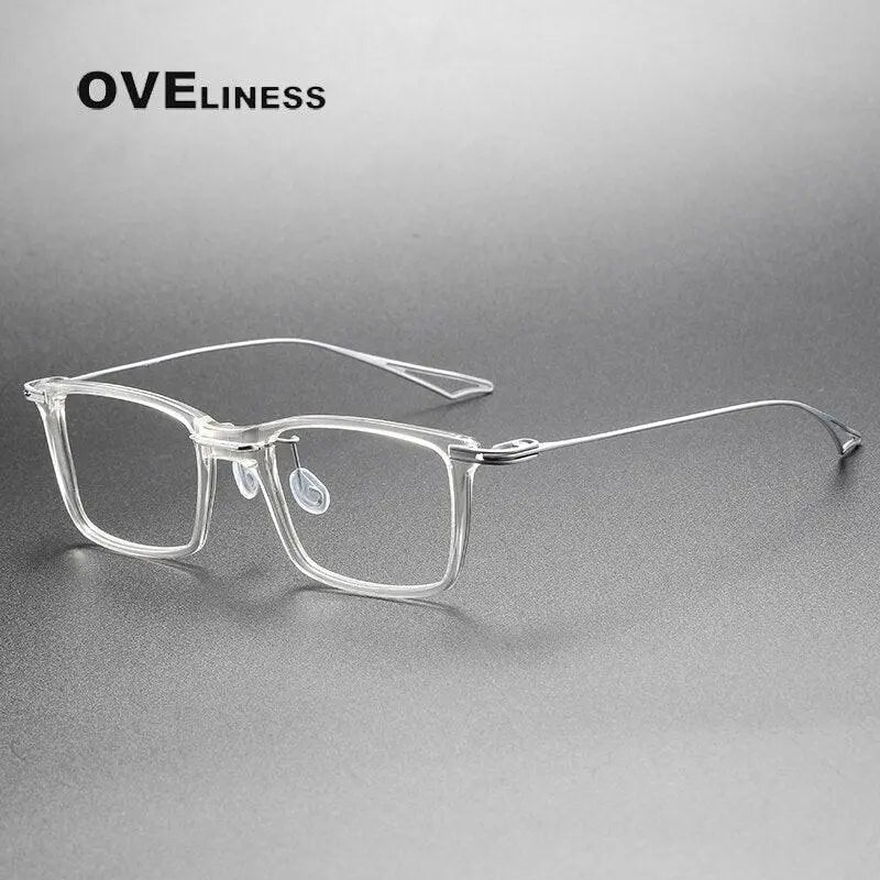 Unisex Square Full Rim Titanium Prescription Glasses — view 5 | Rx Spectacle