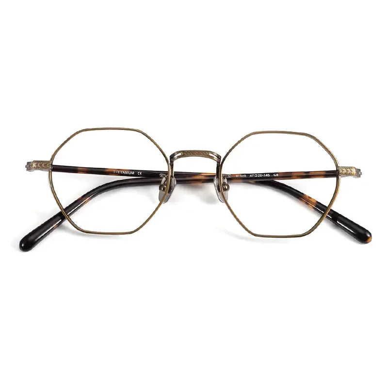 Women's Polygon Full Rim Titanium Prescription Glasses 63040 — view 1 | Rx Spectacle
