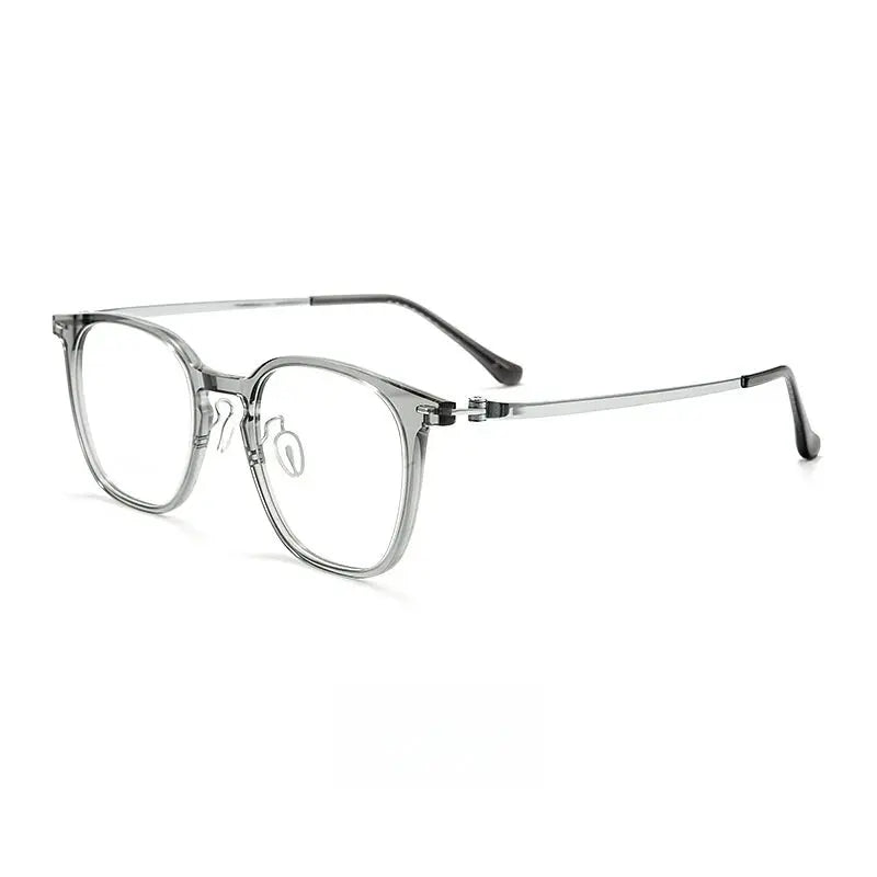 Unisex Square Full Rim Titanium Prescription Glasses Y9613 — view 8 | Rx Spectacle