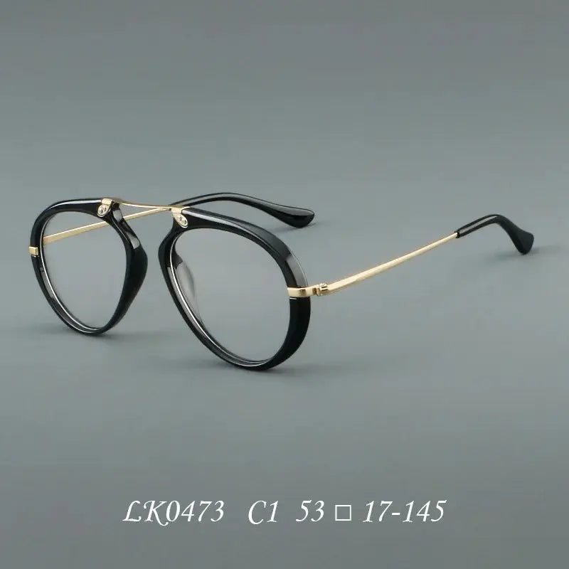 Unisex Oval Full Rim Titanium Prescription Glasses 720473 — view 4 | Rx Spectacle