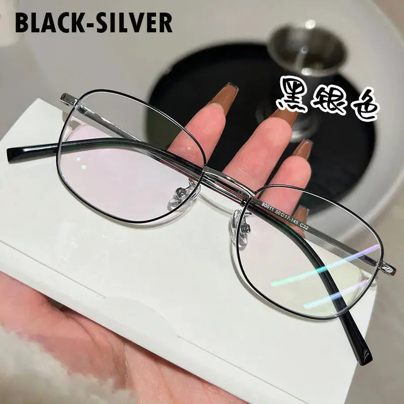 Women's Oval Full Rim Titanium Prescription Glasses 80011 — view 5 | Rx Spectacle