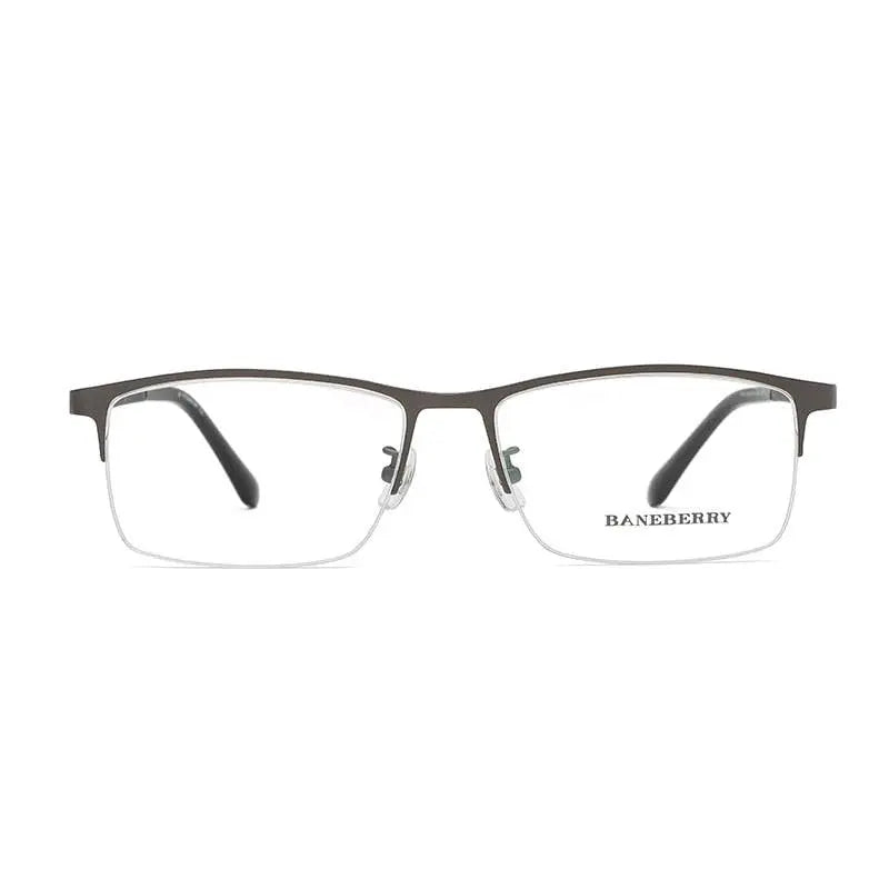Unisex Rectangular Semi-Rimless Titanium Prescription Glasses 71111 — view 9 | Rx Spectacle