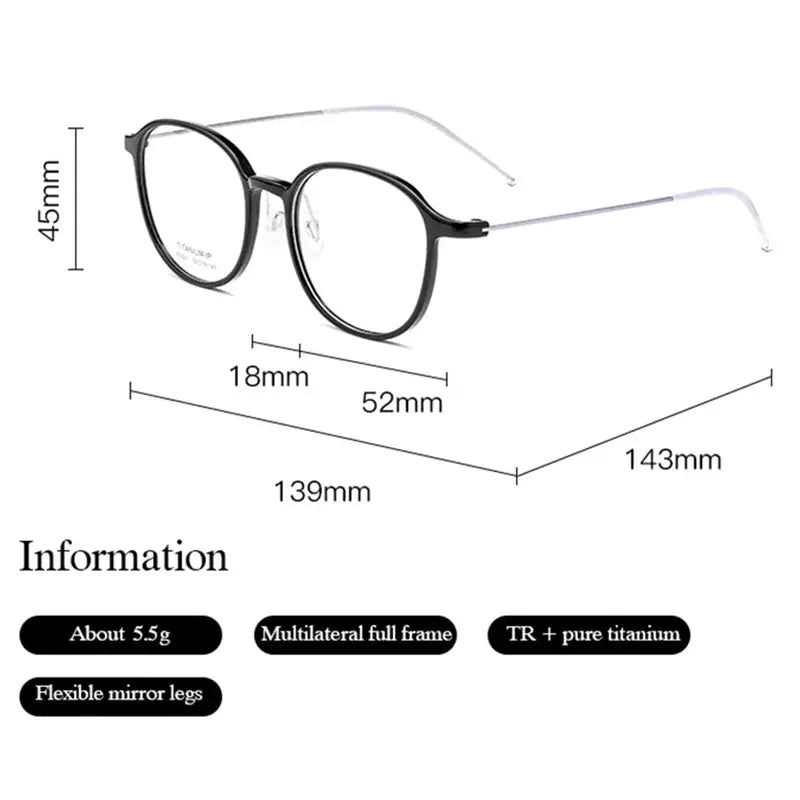 Women's Square Full Rim Titanium Prescription Glasses 75821 — view 2 | Rx Spectacle