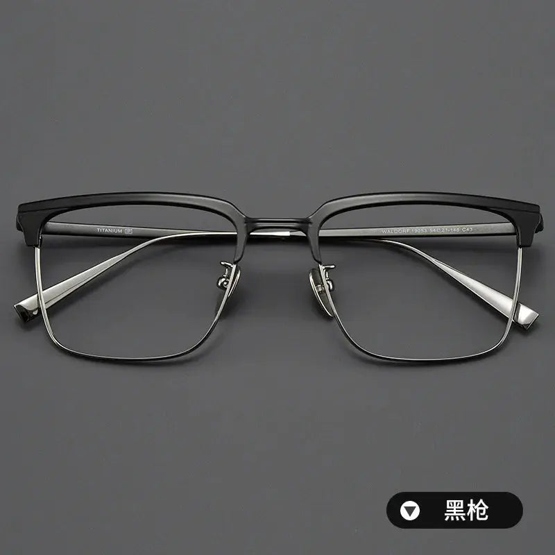 Men's Square Full Rim Titanium Prescription Glasses 190531 — view 5 | Rx Spectacle