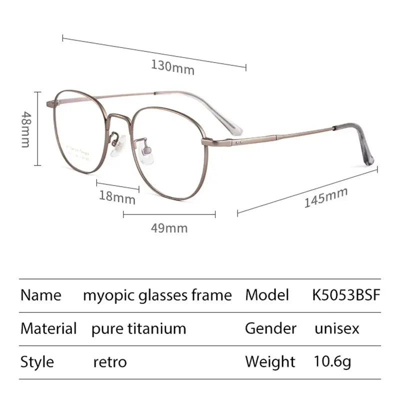 Women's Oval Full Rim Titanium Prescription Glasses 95053 — view 2 | Rx Spectacle