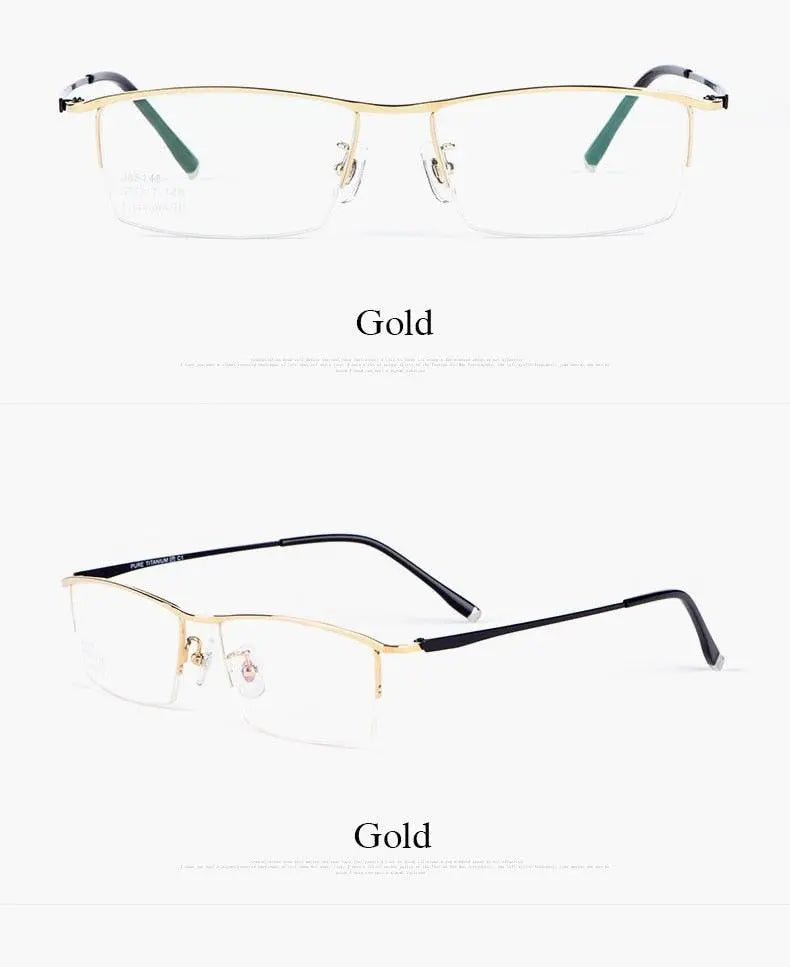 Men's Semi-Rimless Titanium Prescription Glasses J85148 — view 11 | Rx Spectacle