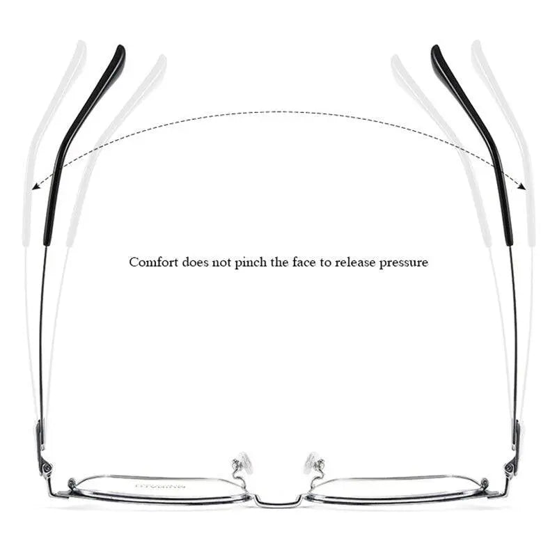 Men's Square Semi-Rimless Titanium Prescription Glasses Bv9002 — view 6 | Rx Spectacle
